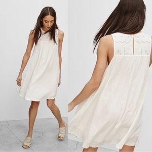 Aritzia Wilfred White Allier Embroidered Shift Dress